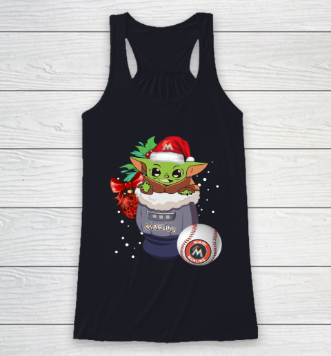 Miami Marlins Christmas Baby Yoda Star Wars Funny Happy MLB Racerback Tank 9 Miami Marlins Christmas Baby Yoda Star Wars Funny Happy MLB Racerback Tank - Image 9