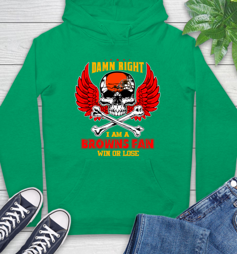 NFL Damn Right I Am A Cleveland Browns Win Or Lose Skull Football Sports Hoodie 8