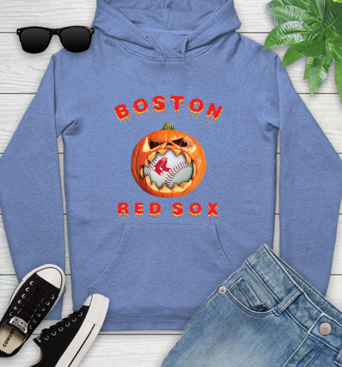 MLB Boston Red Sox Halloween Pumpkin Baseball Sports Youth Hoodie 12