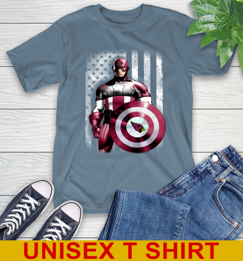 Arizona Cardinals NFL Football Captain America Marvel Avengers American Flag Shirt T-Shirt 8