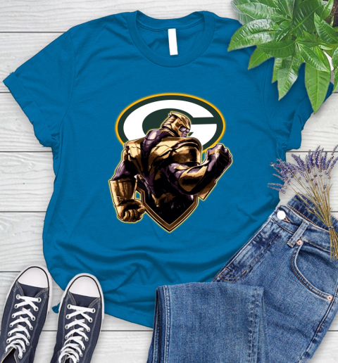 NFL Thanos Avengers Endgame Football Sports Green Bay Packers Women's T-Shirt 7