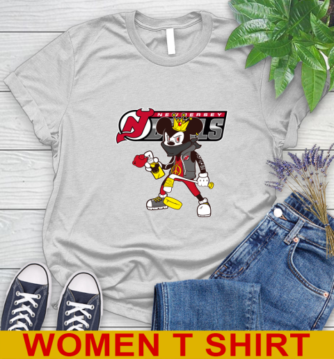 New Jersey Devils NHL Hockey Mickey Peace Sign Sports Women's T-Shirt
