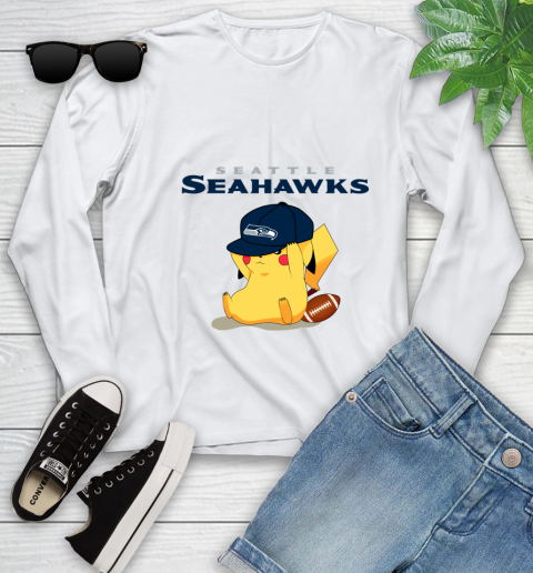 NFL Pikachu Football Seattle Seahawks Youth Long Sleeve