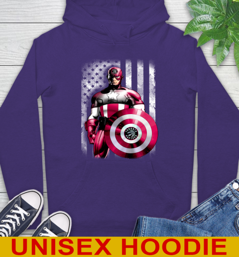 Toronto Raptors NBA Basketball Captain America Marvel Avengers American Flag Shirt Hoodie 5