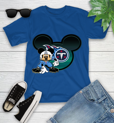 NFL Tennessee Titans Mickey Mouse Disney Football T Shirt Youth T-Shirt 9