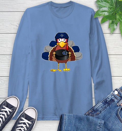 Vancouver Canucks Turkey Thanksgiving Day Long Sleeve T-Shirt 11