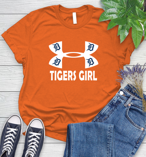 MLB Detroit Tigers Girl Under Armour Baseball Sports Women's T-Shirt 3