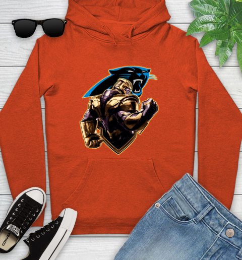 NFL Thanos Avengers Endgame Football Sports Carolina Panthers Youth Hoodie 5