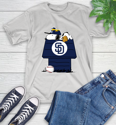 MLB San Diego Padres Snoopy Woodstock The Peanuts Movie Baseball T Shirt T-Shirt