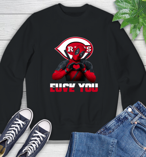 MLB Cincinnati Reds Deadpool Love You Fuck You Baseball Sports Sweatshirt