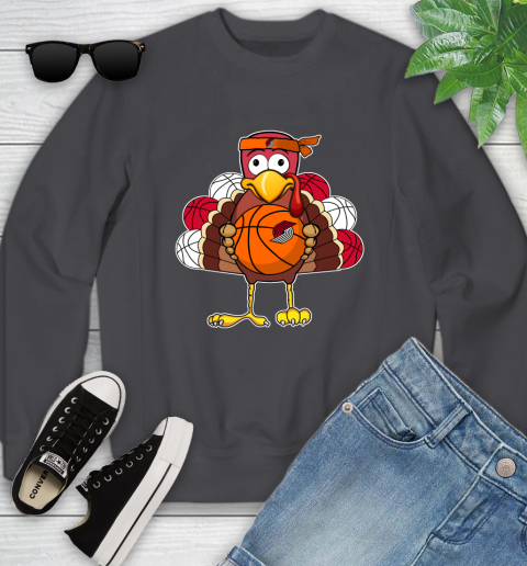 Portland Trail Blazers Turkey thanksgiving day Youth Sweatshirt 6