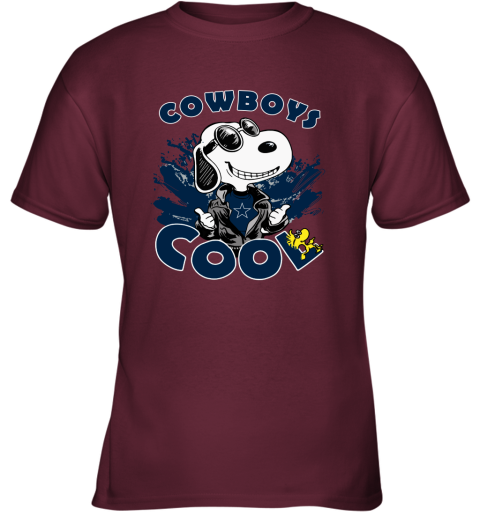 gp12 dallas cowboys snoopy joe cool were awesome shirt youth t shirt 26 front maroon