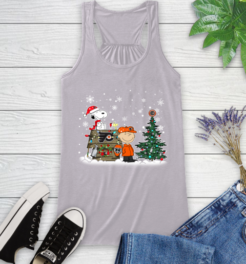 NHL Philadelphia Flyers Snoopy Charlie Brown Woodstock Christmas Stanley Cup Hockey Racerback Tank 4