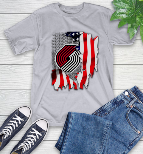 Portland Trail Blazers NBA Basketball American Flag T-Shirt 6