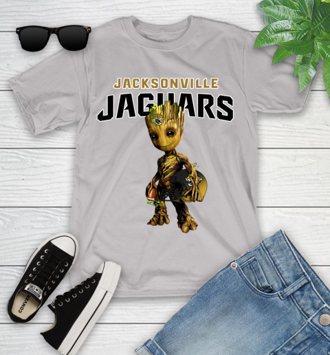 Jacksonville Jaguars NFL Football Groot Marvel Guardians Of The Galaxy Youth T-Shirt 12