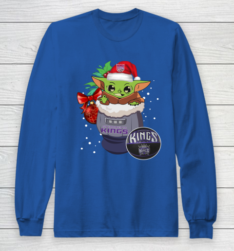 Sacramento Kings Christmas Baby Yoda Star Wars Funny Happy NBA Long Sleeve T-Shirt 9
