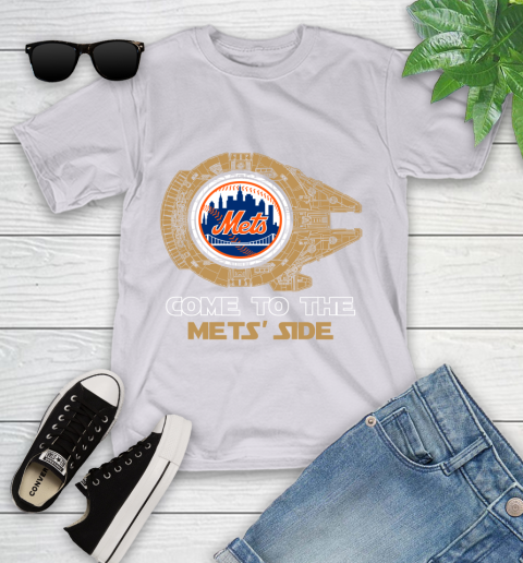 MLB Come To The New York Mets Side Star Wars Baseball Sports Youth T-Shirt 4