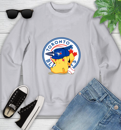 MLB Pikachu Baseball Sports Toronto Blue Jays Youth Sweatshirt 4