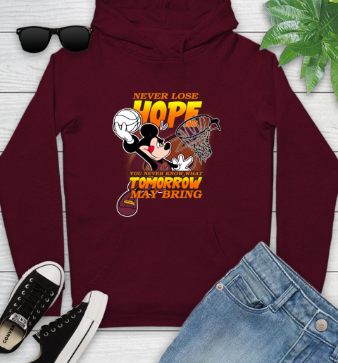 Cleveland Cavaliers NBA Basketball Mickey Disney Never Lose Hope Youth Hoodie 7