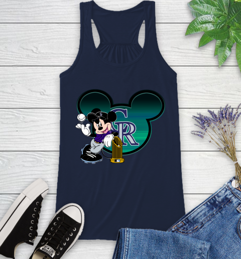 MLB Colorado Rockies The Commissioner's Trophy Mickey Mouse Disney Racerback Tank 12