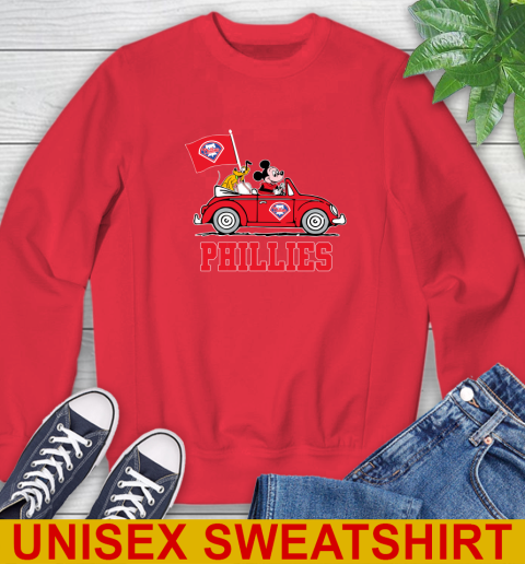 MLB Baseball Philadelphia Phillies Pluto Mickey Driving Disney Shirt Sweatshirt 10