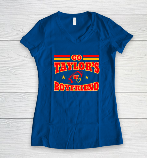 Go Boyfriend Football gift Fans Women's V-Neck T-Shirt 5
