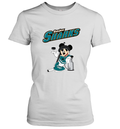 Mickey San Jose Sharks With The Stanley Cup Hockey NHL Women's T-Shirt