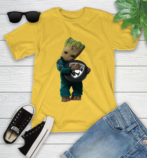 NHL Groot Guardians Of The Galaxy Hockey Sports Florida Panthers Youth T-Shirt 8