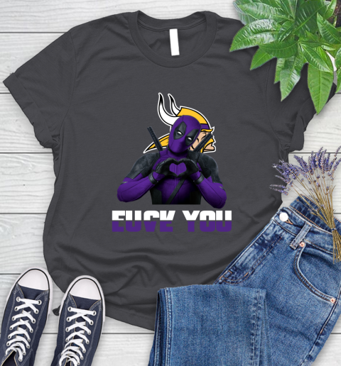 NHL Minnesota Vikings Deadpool Love You Fuck You Football Sports Women's T-Shirt 8