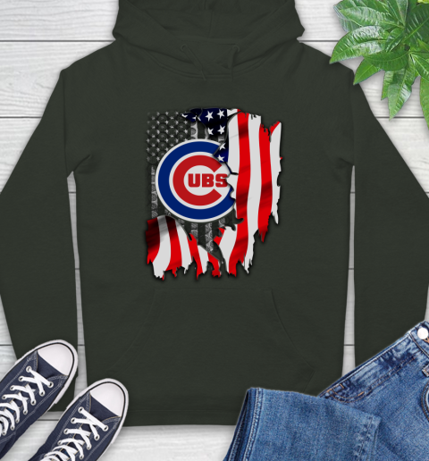 Chicago Cubs MLB Baseball American Flag Hoodie 12