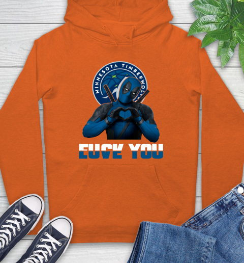 NBA Minnesota Timberwolves Deadpool Love You Fuck You Basketball Sports Hoodie 4