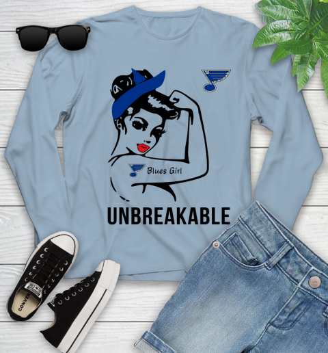 NHL St.Louis Blues Girl Unbreakable Hockey Sports Youth Long Sleeve 6