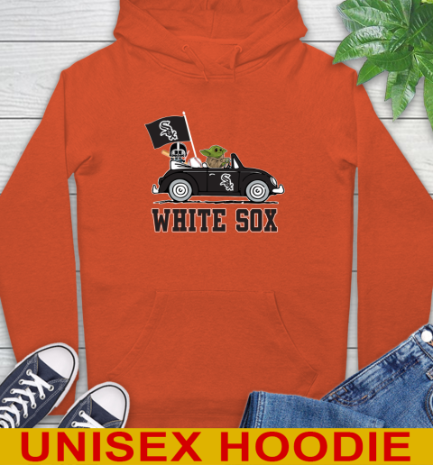 MLB Baseball Chicago White Sox Darth Vader Baby Yoda Driving Star Wars Shirt Hoodie 5