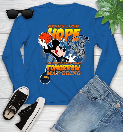 Utah Jazz NBA Basketball Mickey Disney Never Lose Hope Youth Long Sleeve 10
