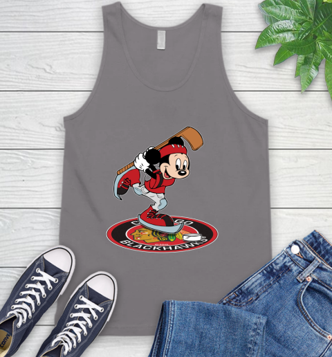 NHL Hockey Chicago Blackhawks Cheerful Mickey Disney Shirt Tank Top 7