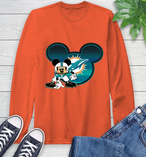 NFL Miami Dolphins Mickey Mouse Disney Football T Shirt Long Sleeve T-Shirt 5