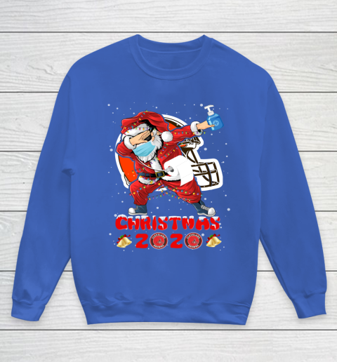 Cleveland Browns Funny Santa Claus Dabbing Christmas 2020 NFL Youth Sweatshirt 6