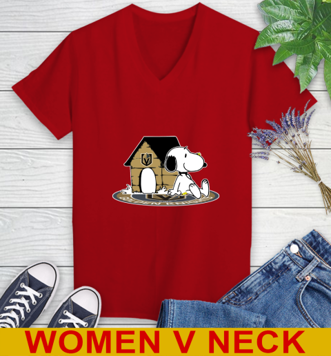 NHL Hockey Vegas Golden Knights Snoopy The Peanuts Movie Shirt Women's V-Neck T-Shirt 12