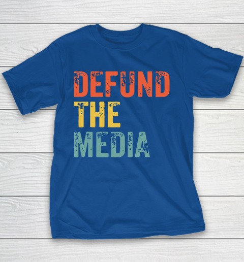Defund The Media Retro Vintage Youth T-Shirt 8