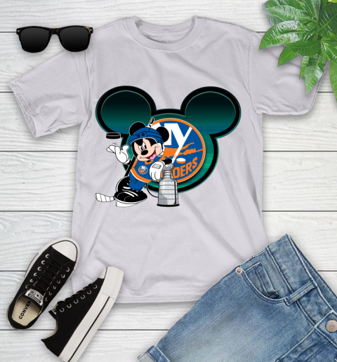 NHL New York Islanders Stanley Cup Mickey Mouse Disney Hockey T Shirt Youth T-Shirt 4