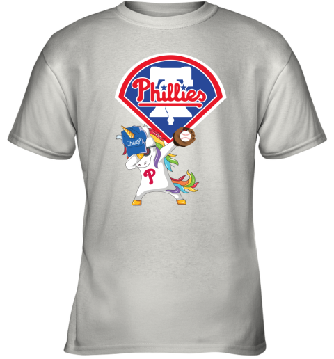Hip Hop Dabbing Unicorn Flippin Love Philadelphia Phillies Youth T-Shirt