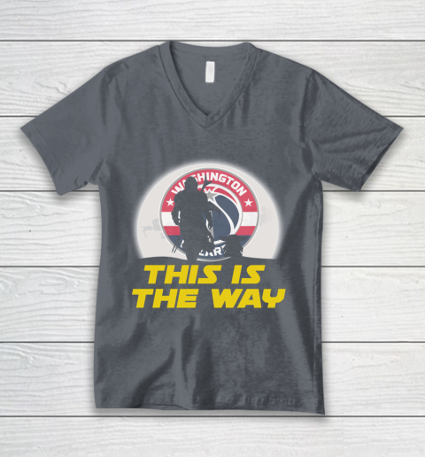 Washington Wizards NBA Basketball Star Wars Yoda And Mandalorian This Is The Way V-Neck T-Shirt 4