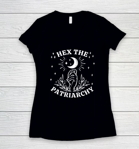 Feminist Witch, Hex The Patriarchy Women's V-Neck T-Shirt