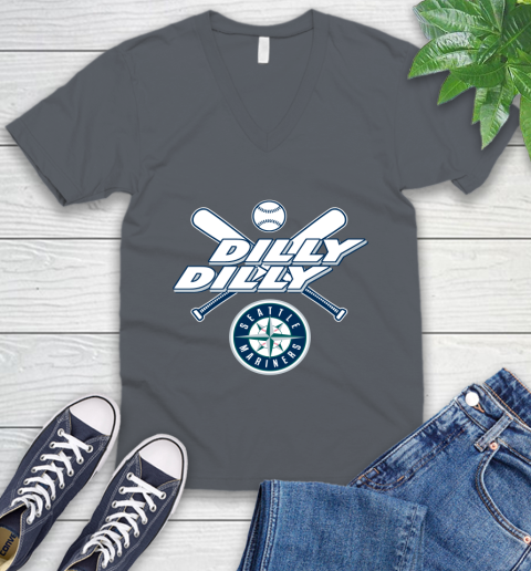 MLB Seattle Mariners Dilly Dilly Baseball Sports V-Neck T-Shirt 5