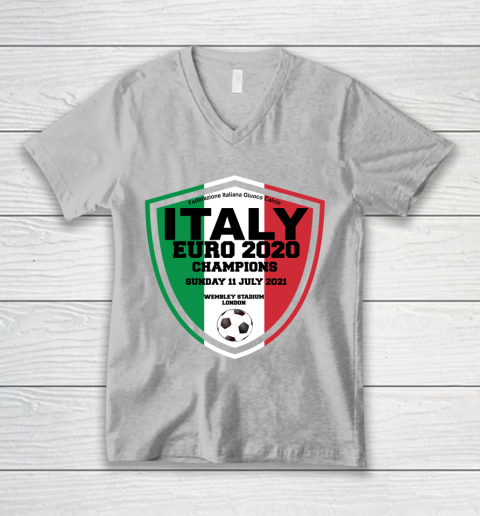 Italy Football Italian Football Forza Italia Champions Euro 2020 V-Neck T-Shirt 3
