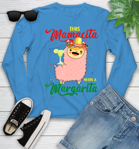 Nurse Shirt This Mamacita needs a Margarita Llama T Shirt Youth Long Sleeve 7