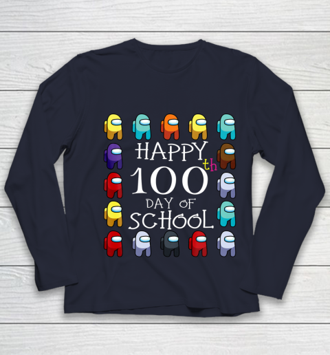Happy 100 Days Of School Among With Us For Kids Game Lover Youth