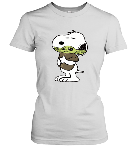 Snoopy Hugging Baby Yoda Women's T-Shirt