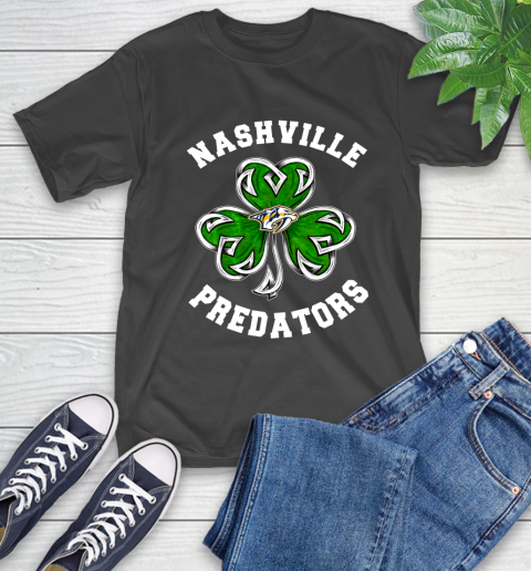 NHL Nashville Predators Three Leaf Clover St Patrick's Day Hockey Sports T-Shirt