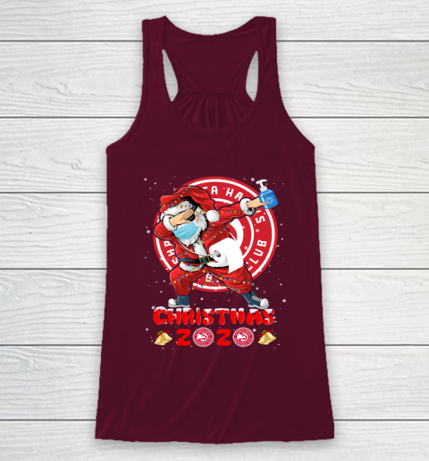 Atlanta Hawks Funny Santa Claus Dabbing Christmas 2020 NBA Racerback Tank 2